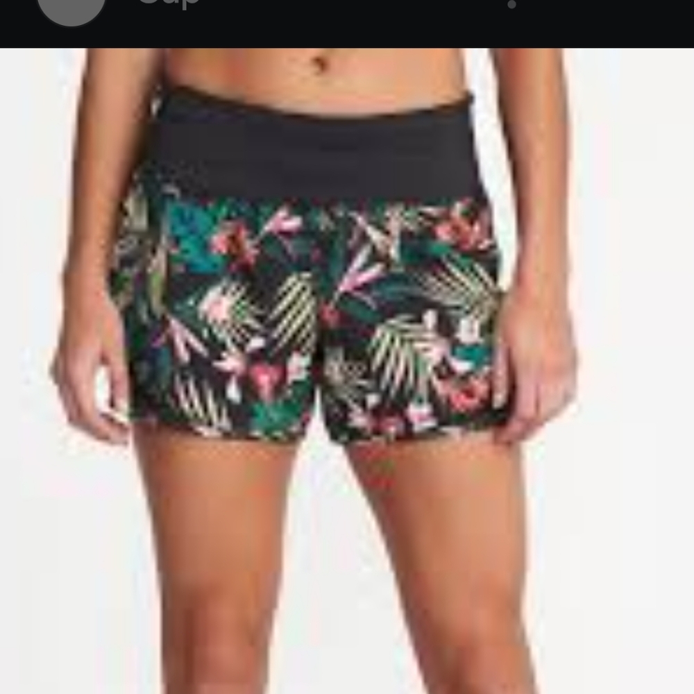 Floral Black Women's Shorts Swim Shorts